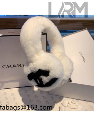 Chanel CC Fur Earmuff White 2021