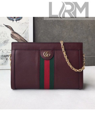 Gucci Ophidia Small Leather Shoulder Bag 503877 Burgundy 2020