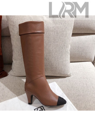 Chanel Calfskin High Boots G36438 Brown 2020