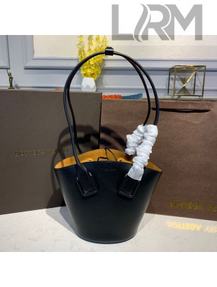 Bottega Veneta Smooth Leather Mini Basket Tote Bag Black 2020