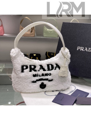 Prada Re-Edition 2000 Terry Hobo Mini bag 1BG130 1NE515 White 2021