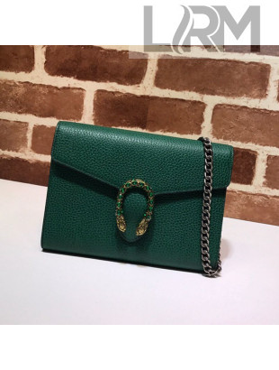 Gucci Dionysus Leather Mini Chain Wallet 401231 Green 2021