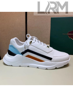 Buscemi Calfskin Sneaker For Men White/Black/Blue 2019