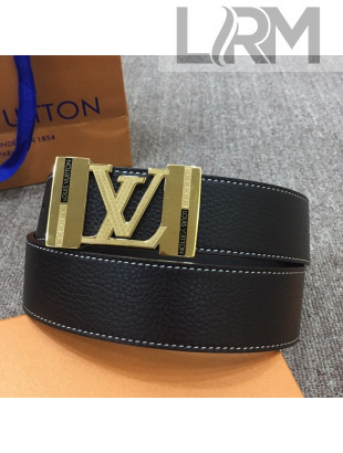 Louis Vuitton Reversible Calfskin Belt 40mm with Metal LV Buckle Black/Gold 2019