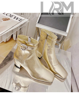 Jimmy Choo Myan Ankle Boots 4.5cm Gold 2021 111695