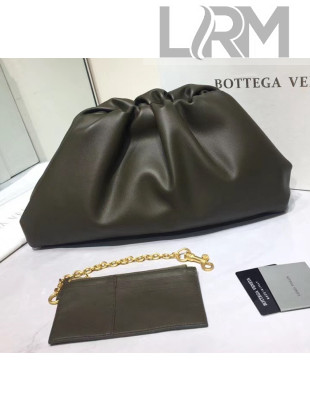 Bottega Veneta Large Pouch Soft Voluminous Clutch Bag Mustard Green 2020 576227L