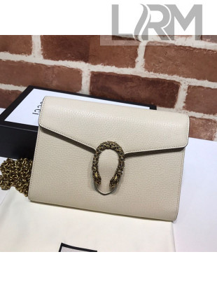 Gucci Dionysus Leather Mini Chain Wallet 401231 White 2021