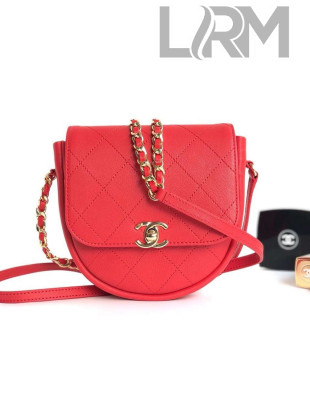 Chanel Quilting Lambskin Mini Flap Camera Bag Red 2019