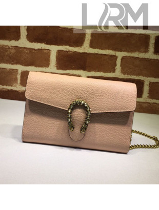 Gucci Dionysus Leather Mini Chain Wallet 401231 Light Pink 2021