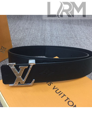Louis Vuitton Reversible Monogram Calfskin Belt 40mm with LV Buckle Black/Silver 2019