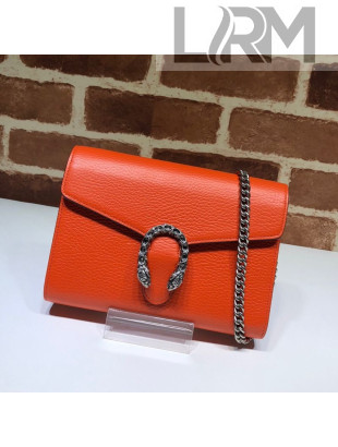 Gucci Dionysus Leather Mini Chain Wallet 401231 Orange 2021
