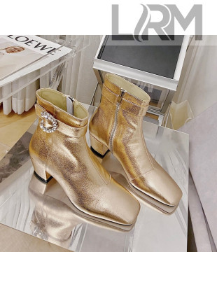 Jimmy Choo Myan Ankle Boots 4.5cm Gold 2021 111696