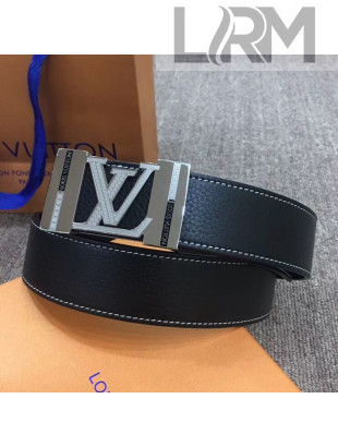Louis Vuitton Reversible Calfskin Belt 40mm with Metal LV Buckle Black/Silver 2019