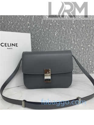 Celine Medium Classic Bag in Box Calfskin 8007 Steel Grey 2020 (Top quality)
