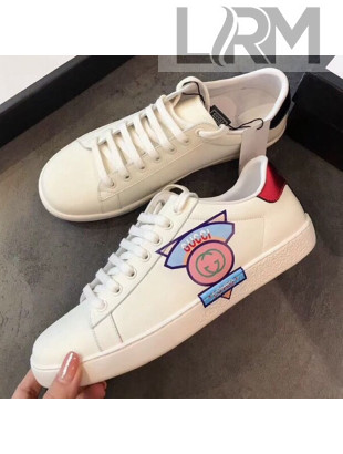 Gucci Ace Sneaker with Gucci Logo Print White 2019 (For Women and Men)