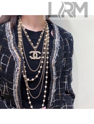 Chanel Pearl Chain Layer Long Necklace 2020