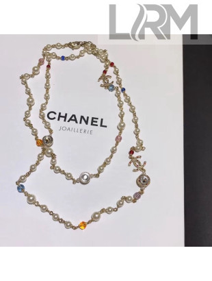Chanel Colored Crystal Long Necklace 2020