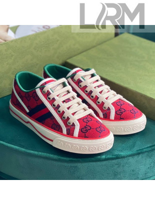 Gucci Tennis 1977 GG Multicolour Low-Top Sneakers Red 2021 02