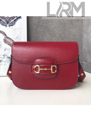 Gucci Leather 1955 Horsebit Small Shoulder Bag 602204 Red 2020