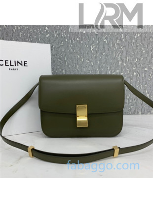 Celine Medium Classic Bag in Box Calfskin 8007 Olive Green 2020 (Top quality)