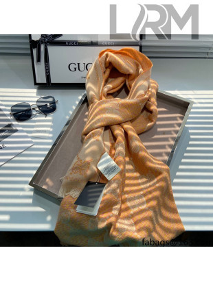 Gucci GG Wool Jacquard Scarf GS822 Orange 2021