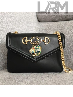 Gucci Leather Rajah Small Shoulder Bag 537243 Black 2018