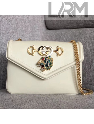 Gucci Leather Rajah Small Shoulder Bag 537243 White 2018