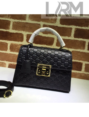 Gucci Padlock GG Leather Top Handle Bag ‎453188 Black 2020