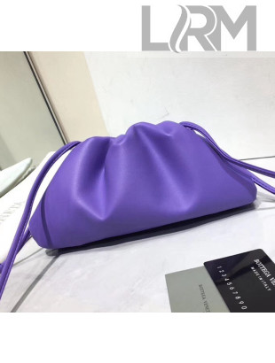 Bottega Veneta The Mini Pouch Soft Clutch Bag in Purple Calfskin 2020 585852