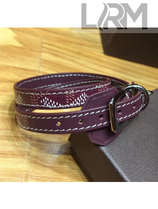 Goyard Edmond Leather Strap Bracelet Burgundy 2020