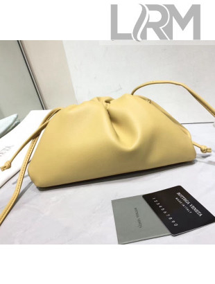 Bottega Veneta The Mini Pouch Soft Clutch Bag in Yellow Calfskin 2020 585852