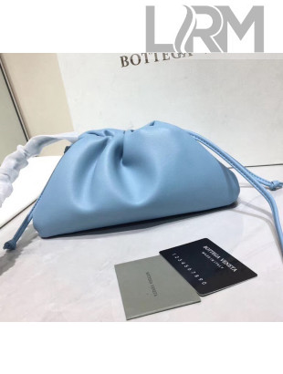 Bottega Veneta The Mini Pouch Soft Clutch Bag in Blue Calfskin 2020 585852