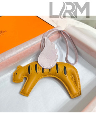 Hermes Rodeo Pegase Flying Tiger Bag Charm Yellow/Pink 2022