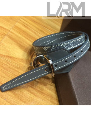 Goyard Edmond Leather Strap Bracelet Grey 2020