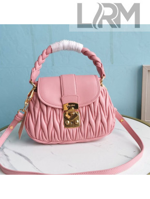 Miu Miu Coffer Matelasse Nappa Leather Shoulder Bag 5BA188 Pink 2021