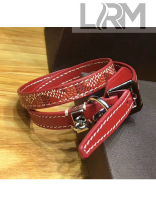 Goyard Edmond Leather Strap Bracelet Red 2020