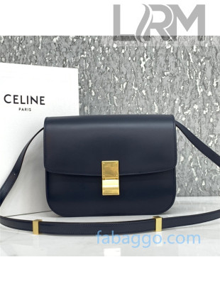 Celine Medium Classic Bag in Box Calfskin 8007 Navy Blue 2020 (Top quality)