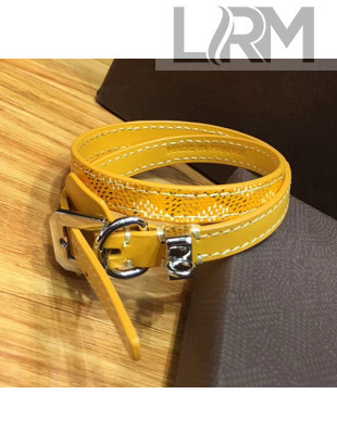 Goyard Edmond Leather Strap Bracelet Yellow 2020