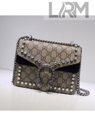 Gucci Dionysus GG Canvas Crystal Mini Bag 421970 Black 2021