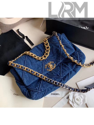 Chanel Denim Large Chanel 19 Flap Bag AS1161 Blue 2020