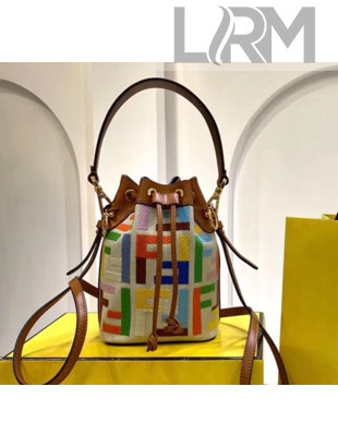 Fendi Mon Tresor Mini Bucket Bag in Multicolor FF Canvas 2020