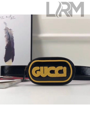 Gucci Black Crumpled Calfskin Belt Bag 2019