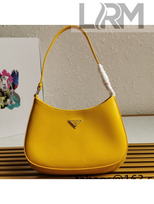 Prada Cleo Brushed Leather Hobo Bag 1BC499 Yellow 2021