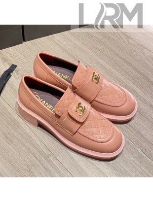 Chanel Lambskin Loafers G38147 Pink 2021