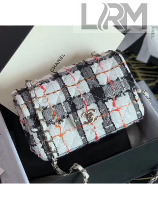 Chanel Tweed Classic Mini Flap Bag A69900 Black/White/Pink 2020