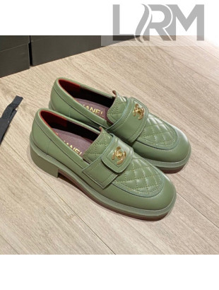 Chanel Lambskin Loafers G38147 Green 2021