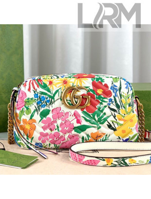 Gucci GG Marmont Flora Print Leather Small Shoulder Bag 447632 Multicolor 2021
