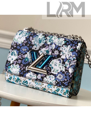 Louis Vuitton Floral Print Twist PM Chain Shoulder Bag M55038 Blue 2019