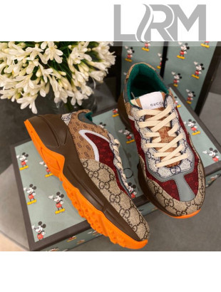 Gucci Rhyton GG Supreme Multicolor Burgundy/Orange Sneakers 2020