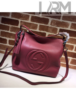 Gucci Soho Calfskin Tote Bag 408825 Rose Red 2020